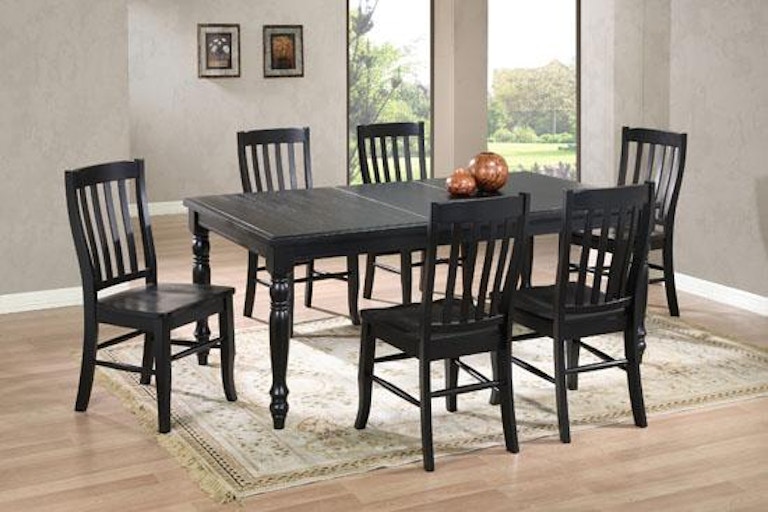 Winners Only Quails Run - Ebony 78" Leg Table with 18" Butterfly Leaf DQ14278E