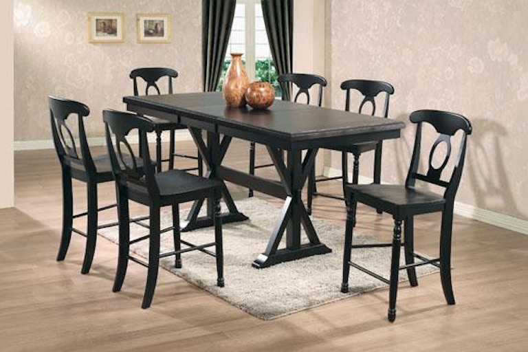 Winners Only Quails Run - Ebony 78" Tall Table with 18" Butterfly Leaf DQT13678E