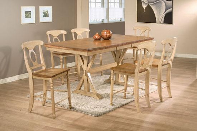 Winners Only Quails Run - Almond/Wheat 78" Tall Table with 18" Butterfly Leaf DQT13678W