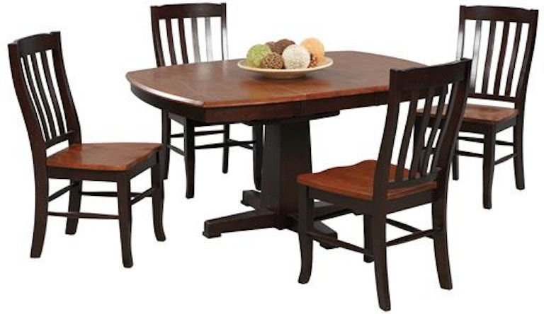 Winners Only Santa Fe - Chestnut/Espresso 57" Pedestal Table with 15" Butterfly Leaf DS4257CX