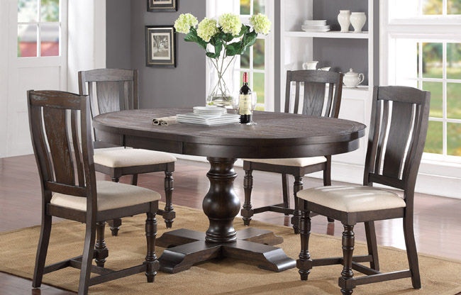 Oak pedestal discount table and chairs