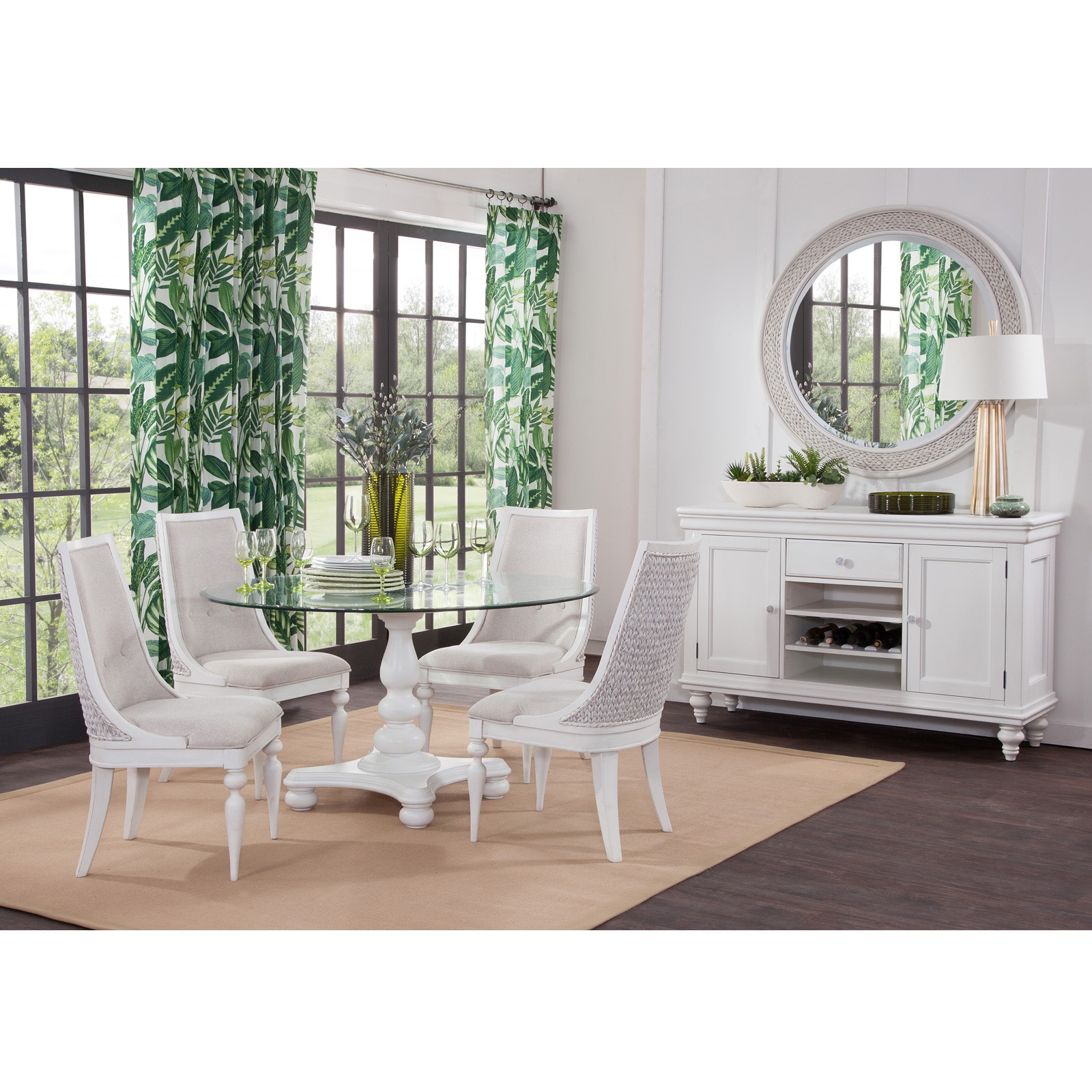 American Woodcrafters Rodanthe 6 Piece Dining Set D-3910-6PC-GLASS