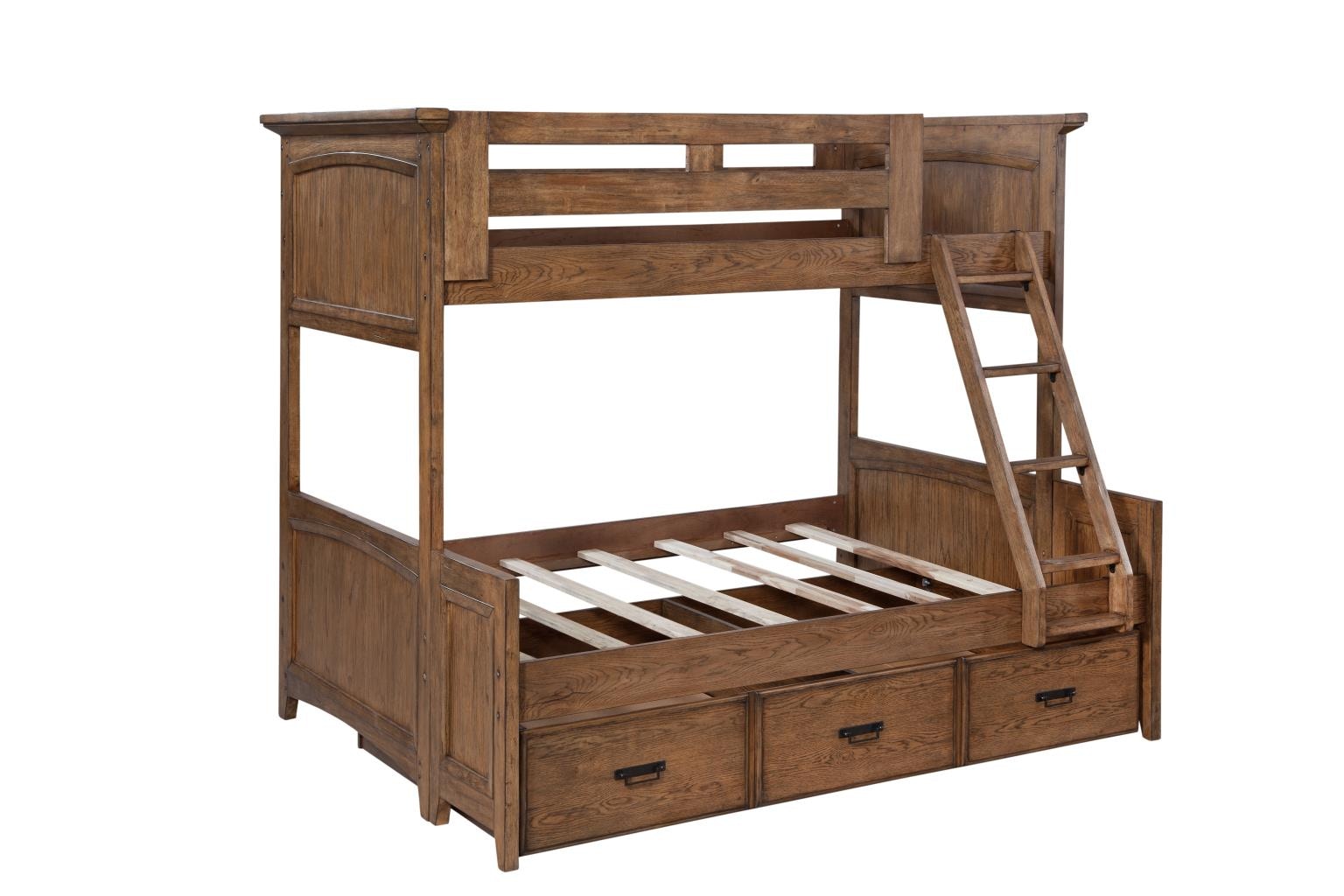 American Woodcrafters Oakdale 3/3 Over 4/6 Bunkbed with Trundle 2100-TFBNKT