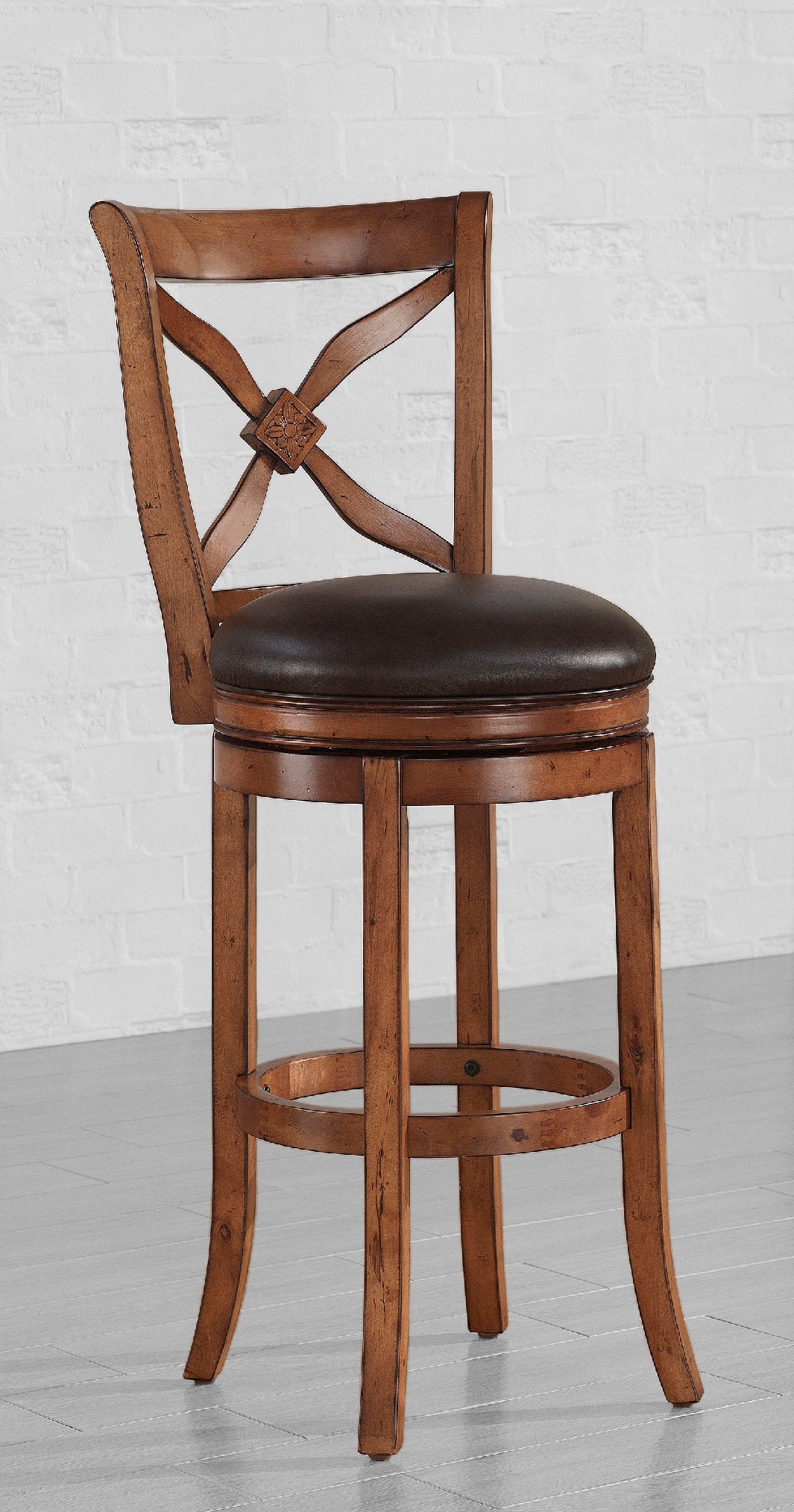 American Woodcrafters Provence Barstool with Back-Wood Frame B2-201-26L