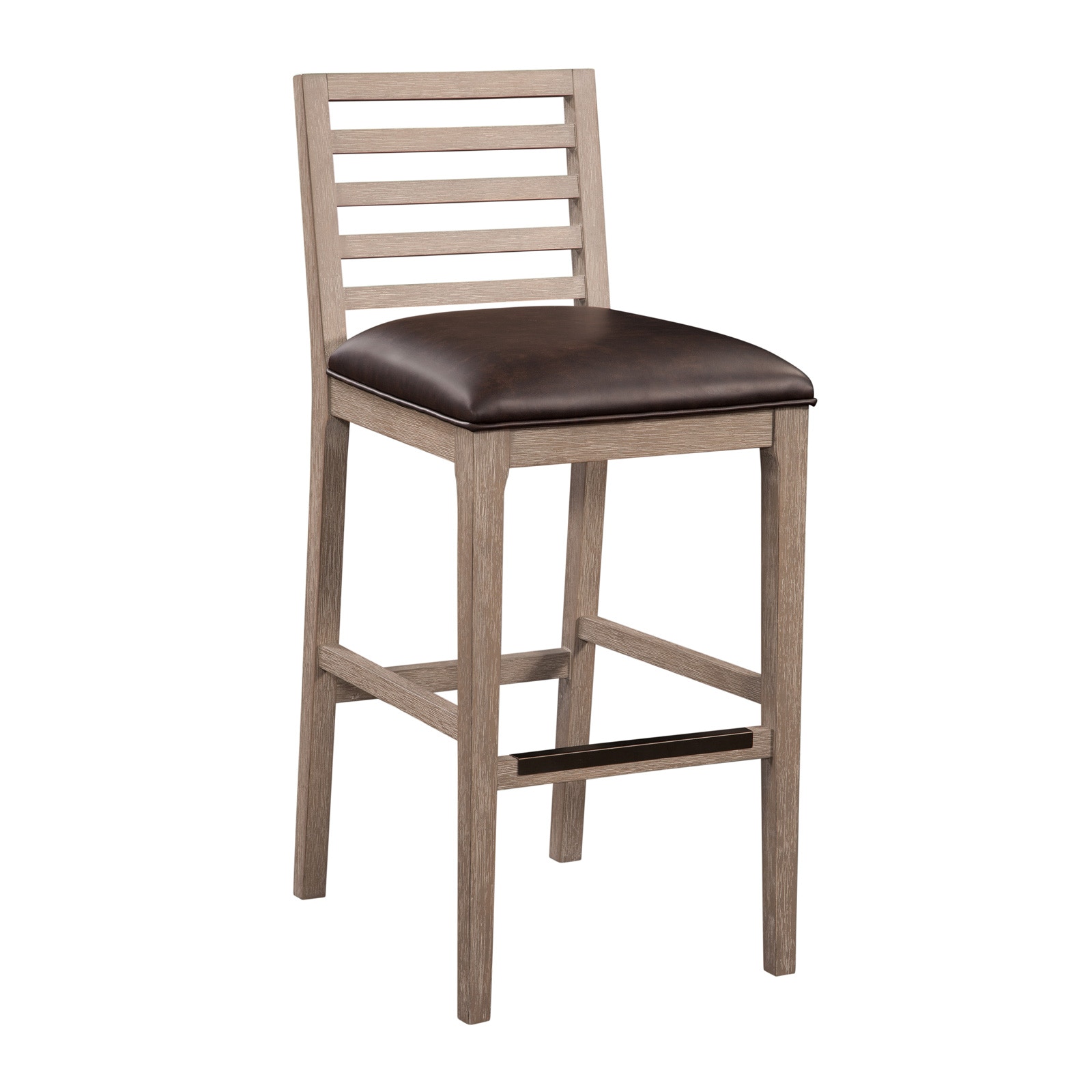 American Woodcrafters Casual Dining Siri Wood Stool with Leather Seat