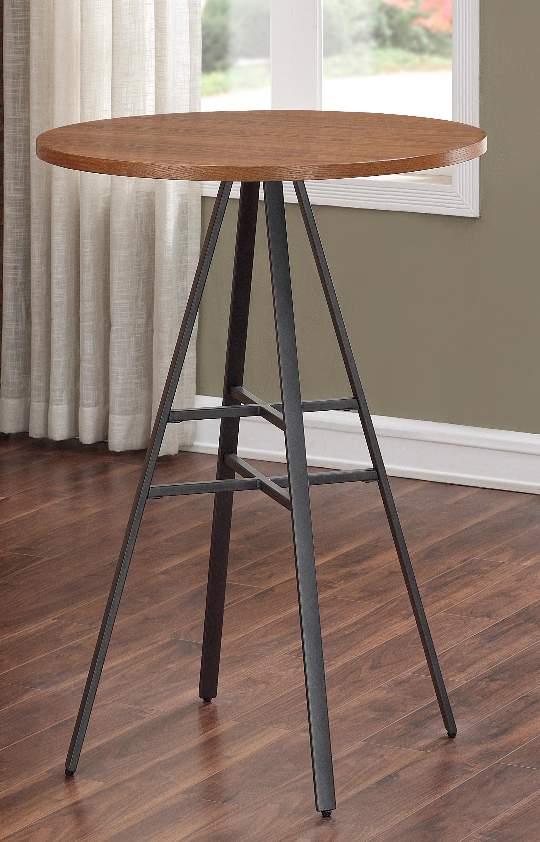 American Woodcrafters Filmore Pub Round Wood Top with Metal Base P1-101