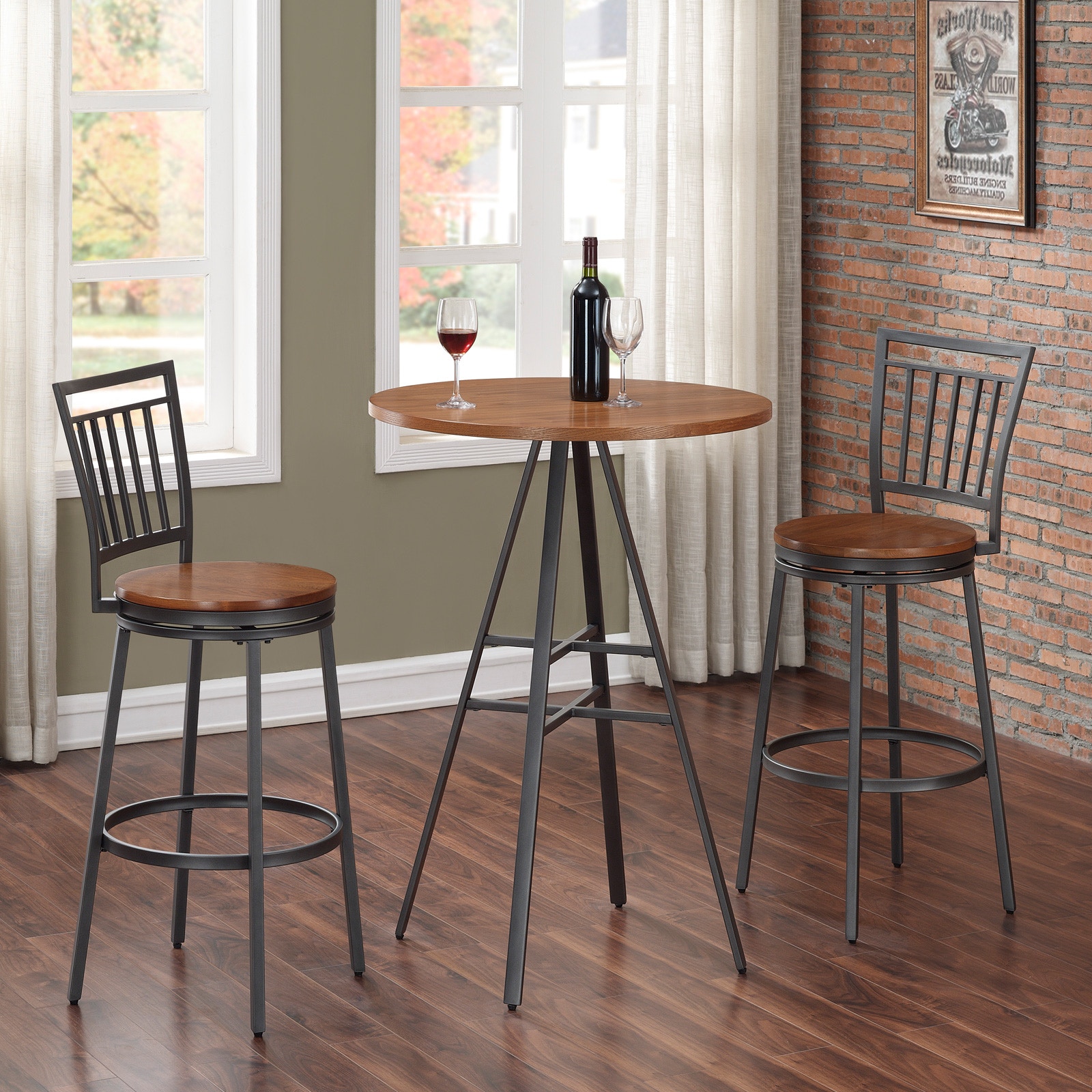 American Woodcrafters Filmore Pub Table -3 Piece Set P1-101-B101-3PC