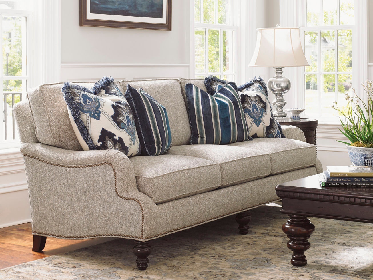 Lexington Living Room Amelia Leather Sofa LL727533 Woodbridge