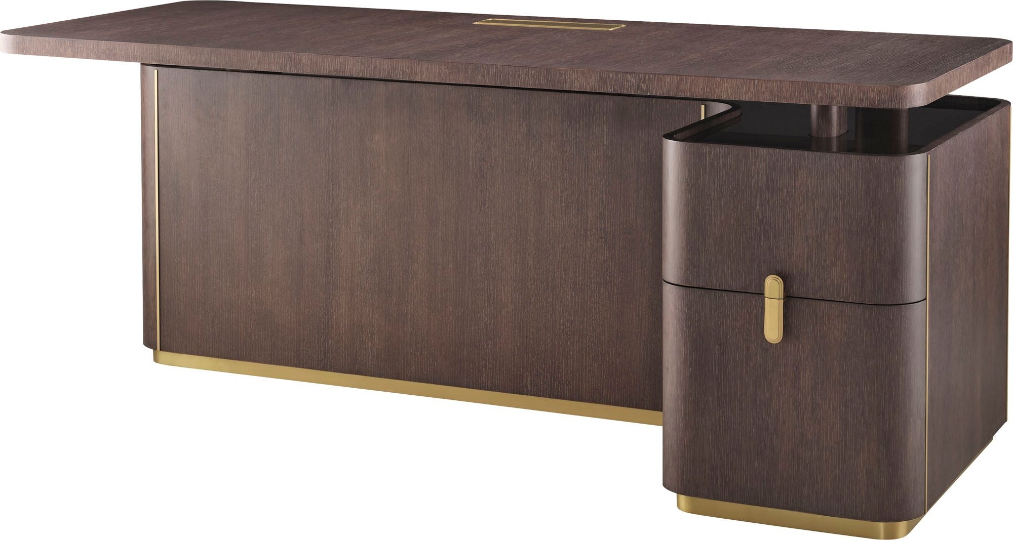 Baker Home Office Fixed Height Desk with Wood Top - Custom Finish