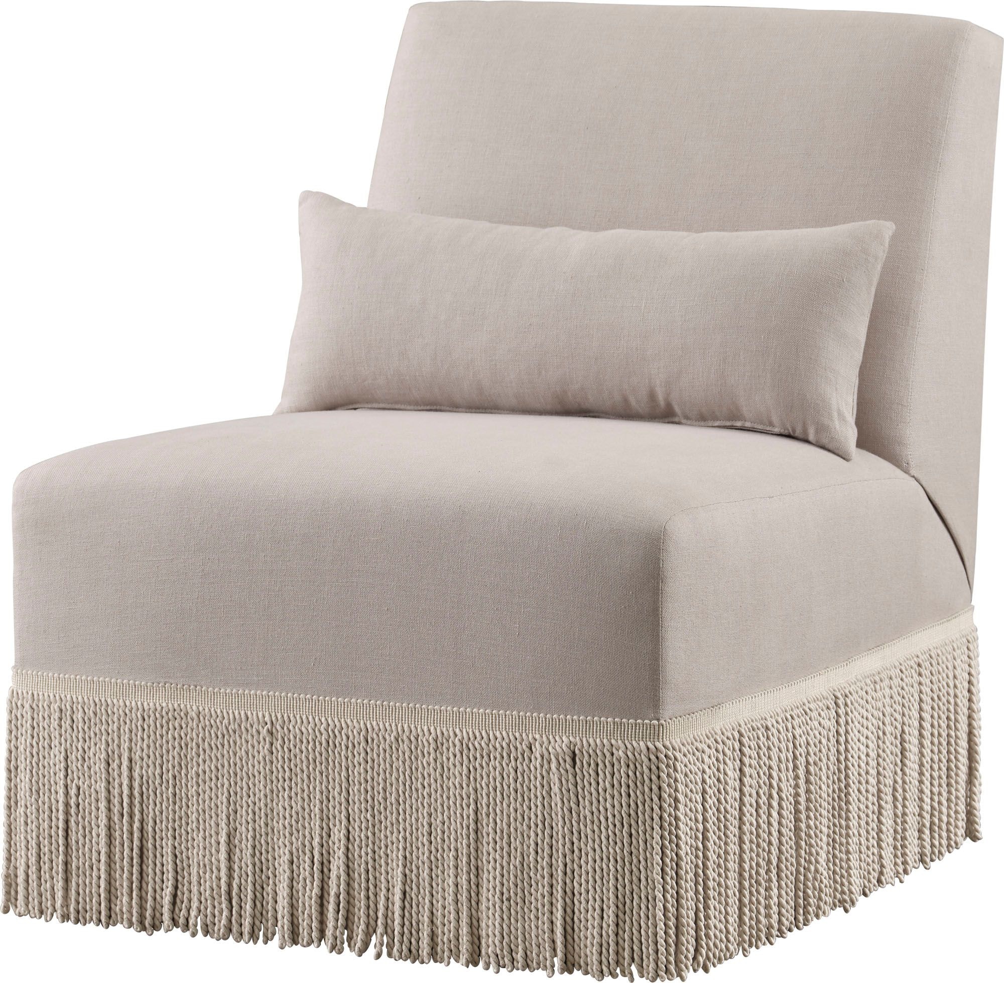 slipper chair with pillow