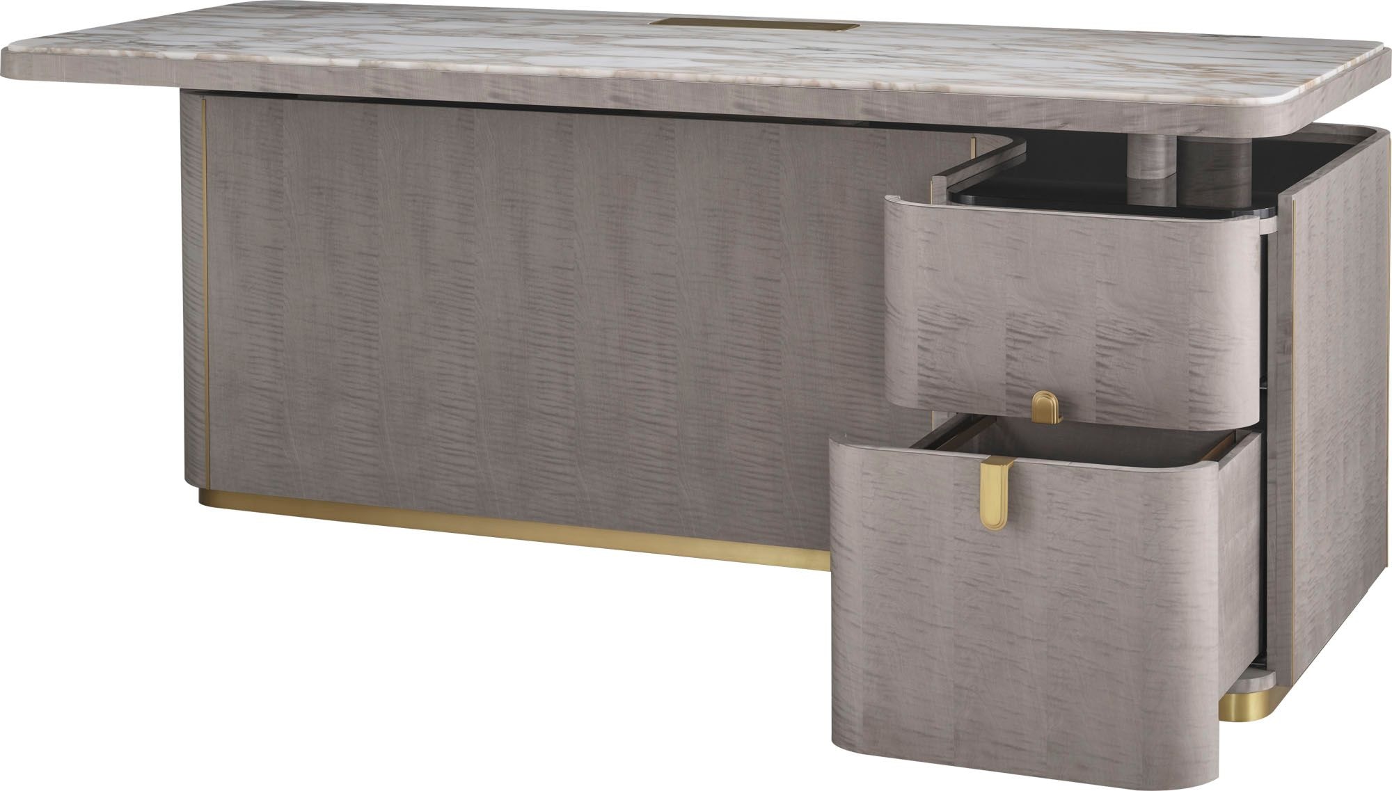 Baker BAA4587 Home Office Fixed Height Desk with Marble Top