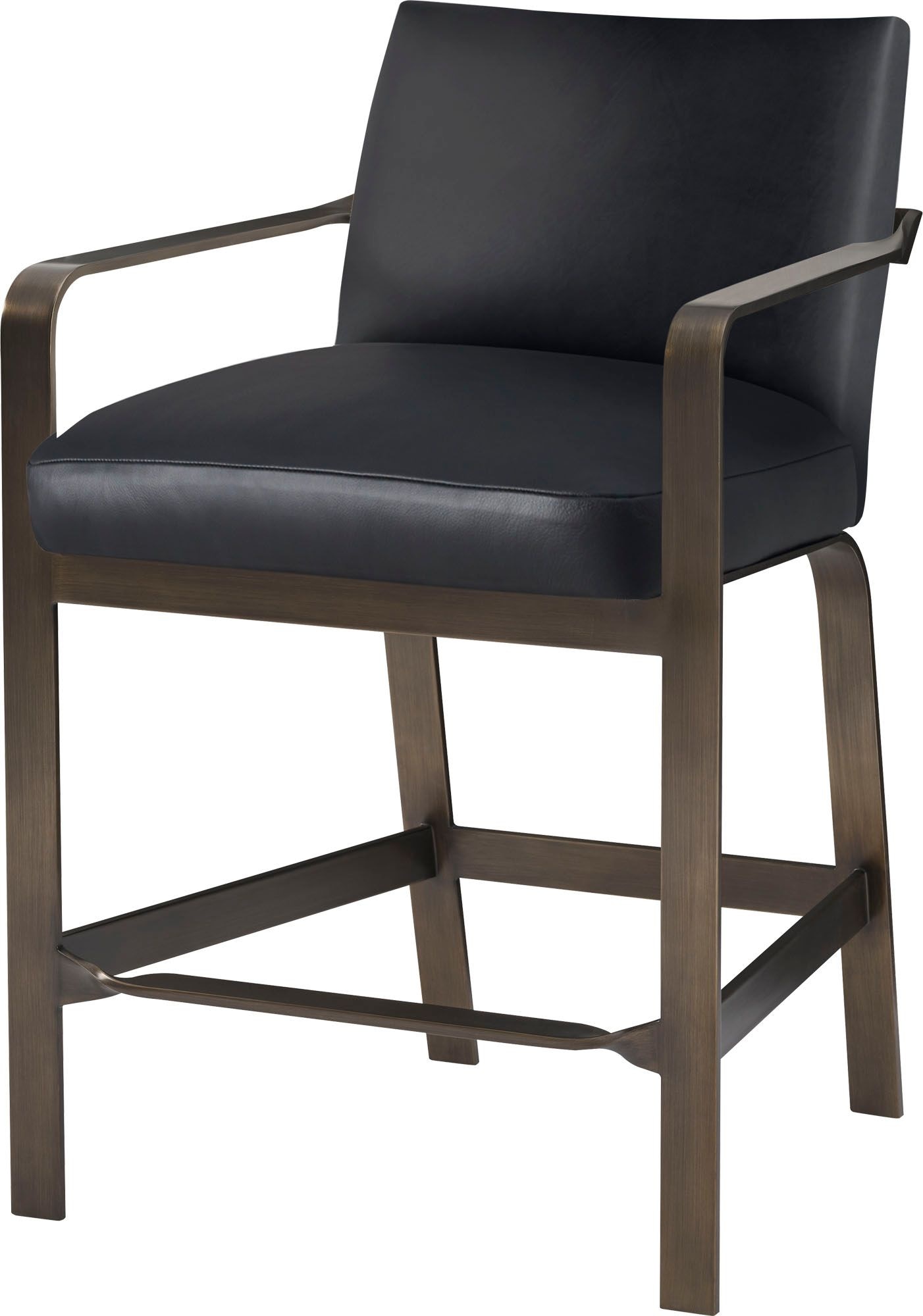  Ezra Counter Stool - Black Leather 