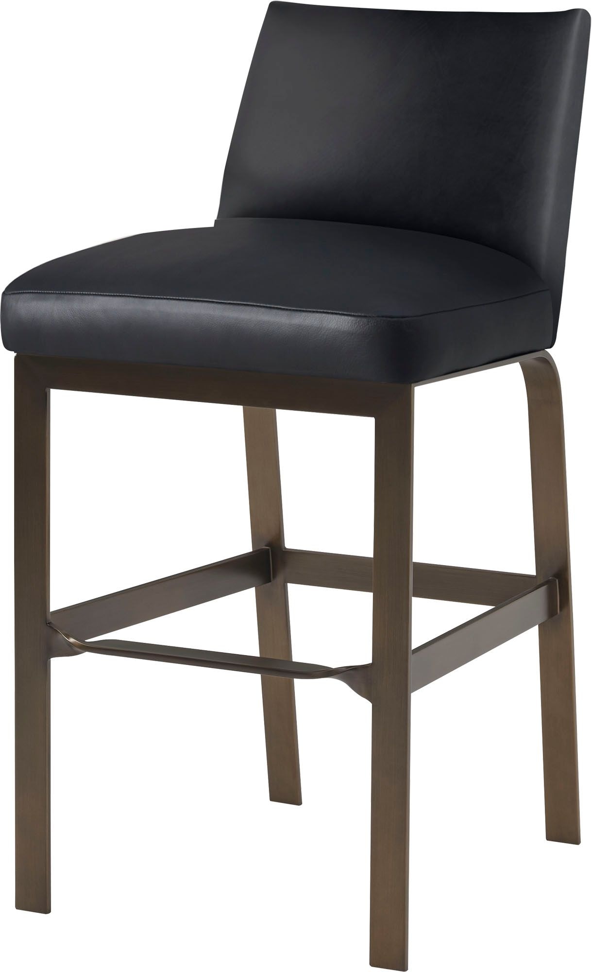  Ezra Armless Barstool - Black Leather 
