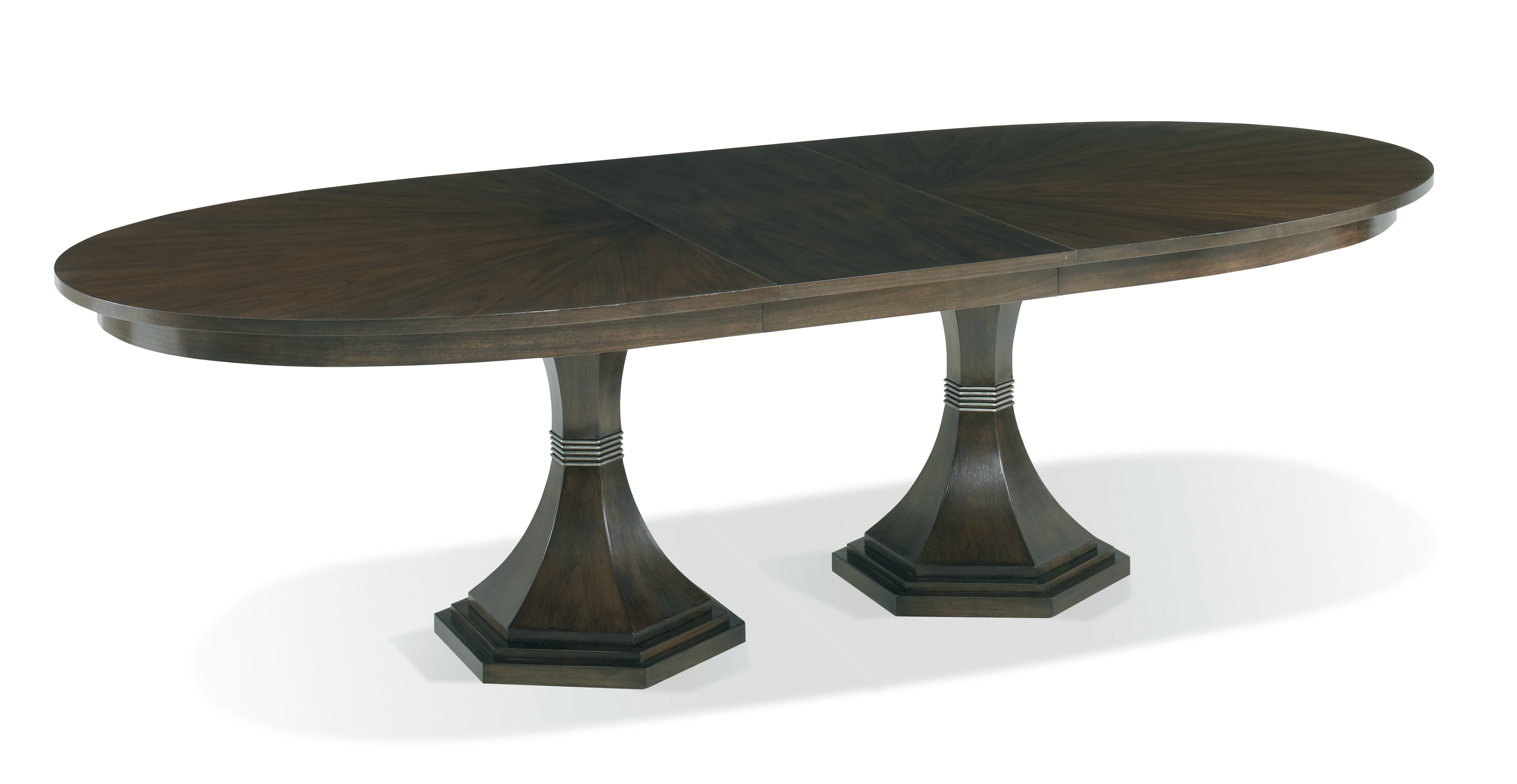 hickory white double pedestal dining table