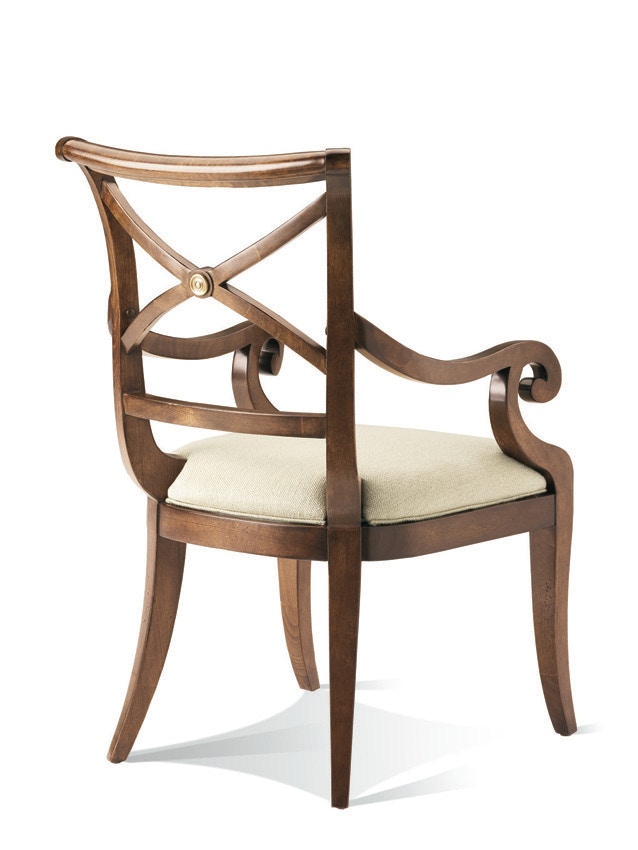 Hickory White Dining Room XBack Arm Chair 42163 Stowers Furniture