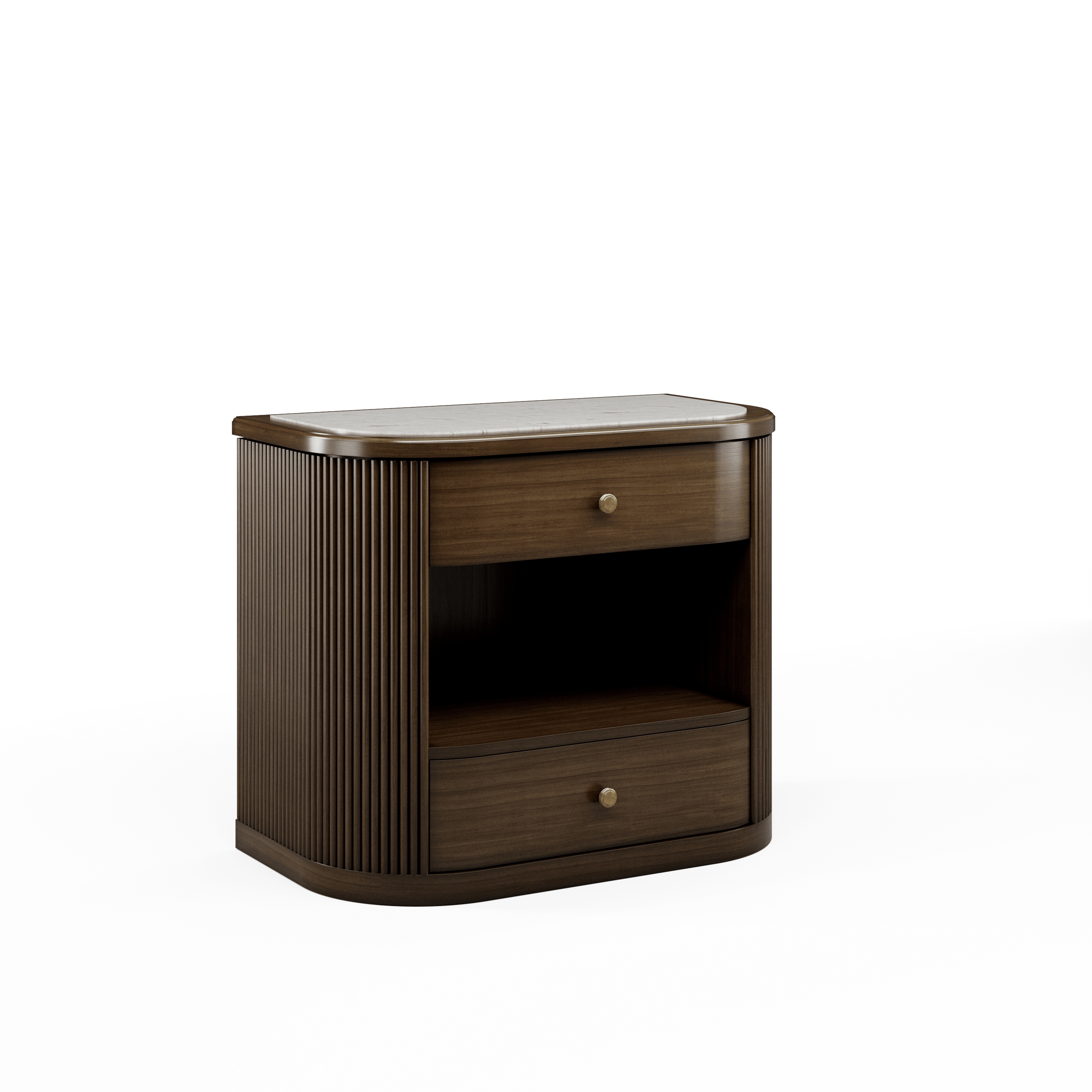 Hickory White Bedroom Nightstand-Sienna Brown 422-71SB