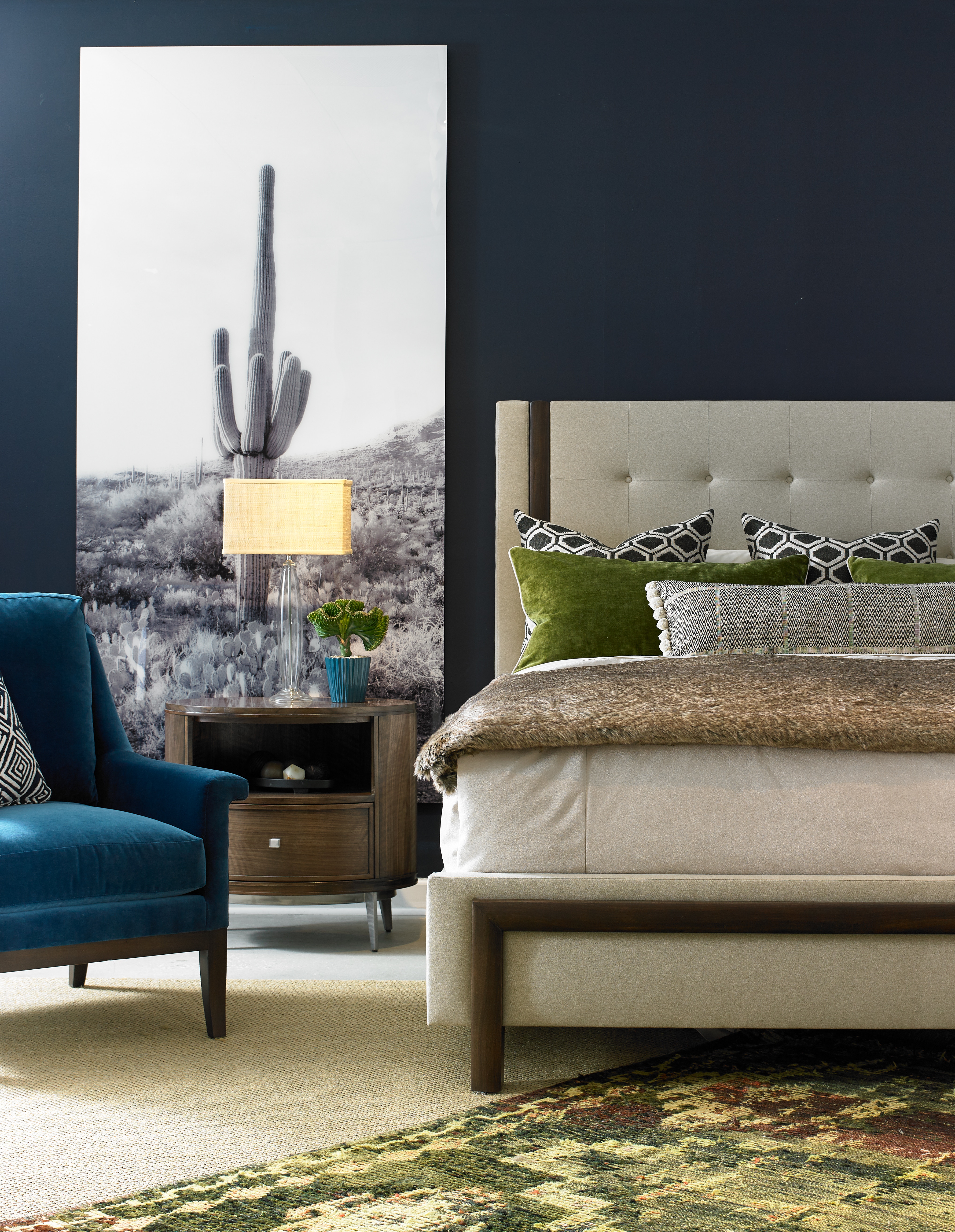 Hickory White Bedroom Natasha King Upholstered Bed 85521 Hickory