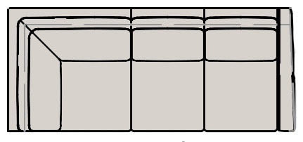 Bradington Young 20674 Living Room Robinson RAF Sofa Corner Return