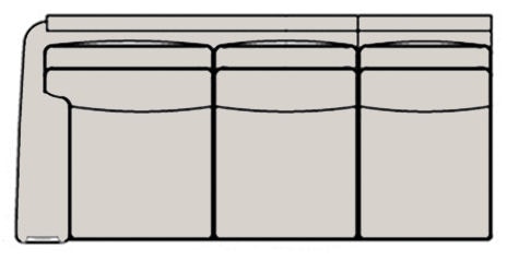 Bradington Young Living Room Warner LAF Stationary Sofa 8Way Tie 220