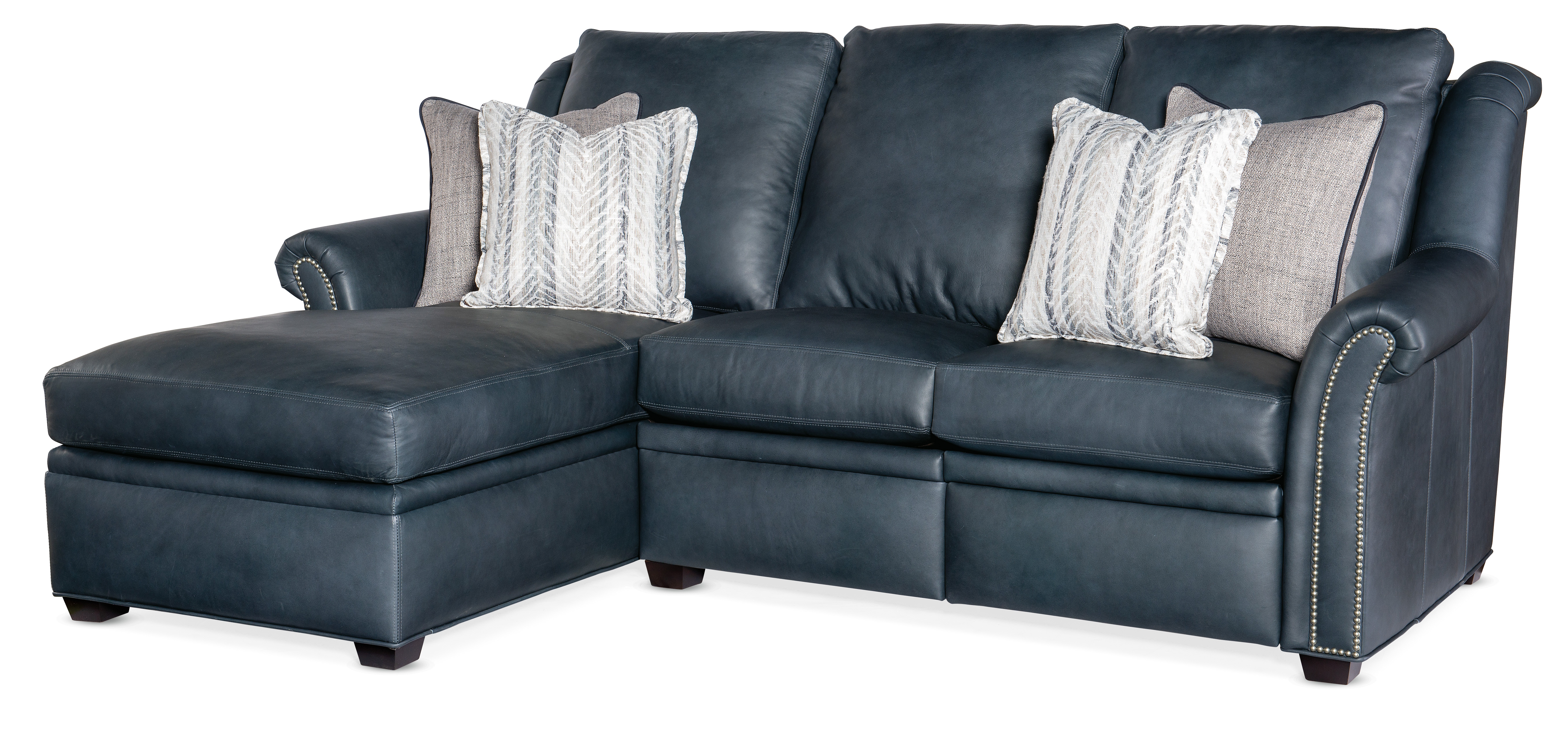 Trafalgar square reclining on sale leather sectional