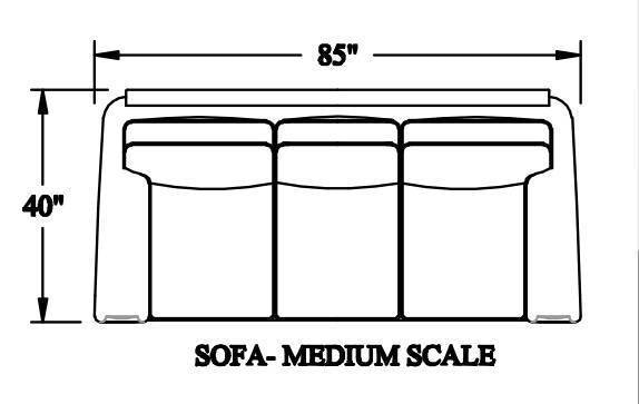 Bradington Young Living Room Warner Stationary Sofa 8Way Tie 22095