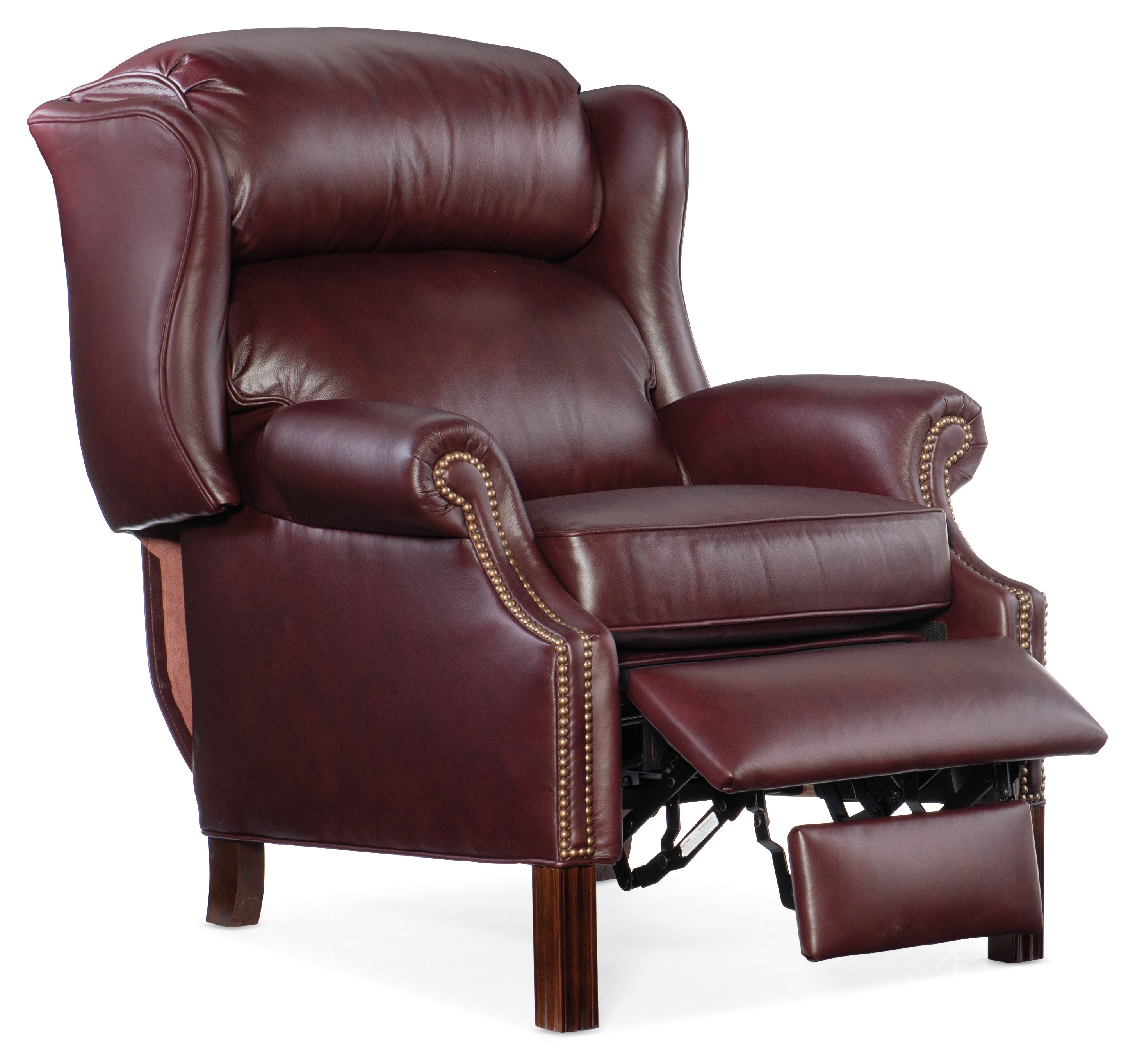 reclining leather wingback chair