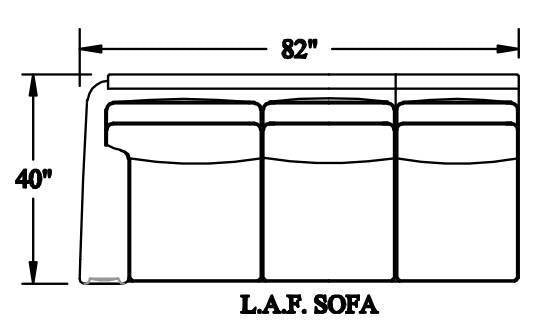Bradington Young Living Room Warner LAF Stationary Sofa 8Way Tie 220