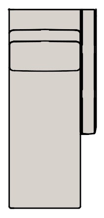 Bradington Young Living Room Manning Stationary RAF Chaise Lounge 8Way