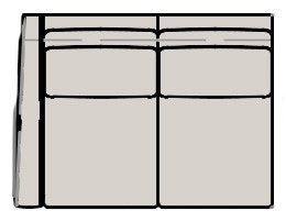 Bradington Young Madison LAF Stationary Loveseat 8-Way Tie 770-57