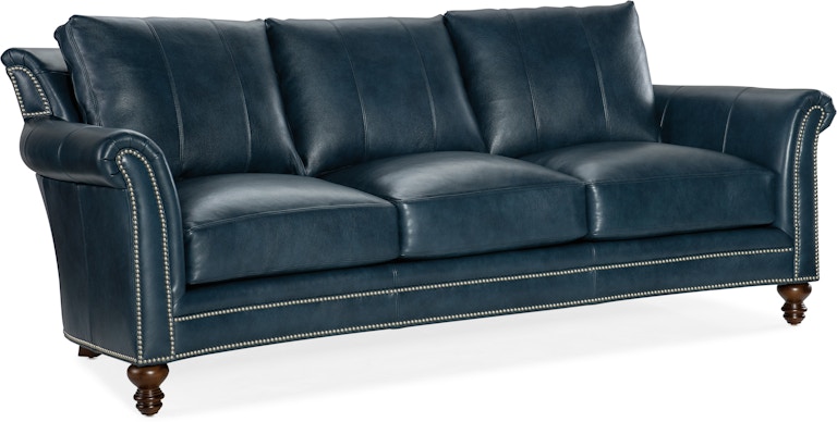 Bradington Young Richardson Gray Leather Stationary Sofa by Bradington Young 866-95 866-95
