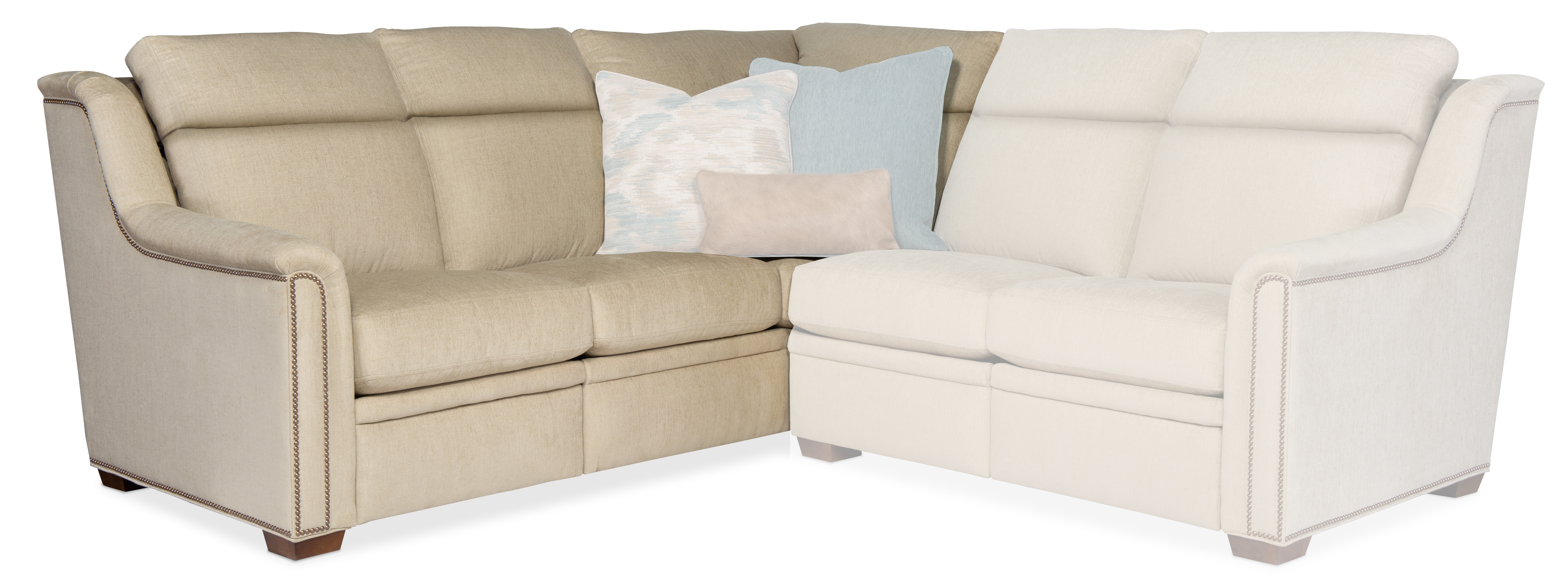 Bradington Young Raiden Left Side Facing Reclining Corner Return Sofa with Power Headrest - Two Piece Back 204-73-2