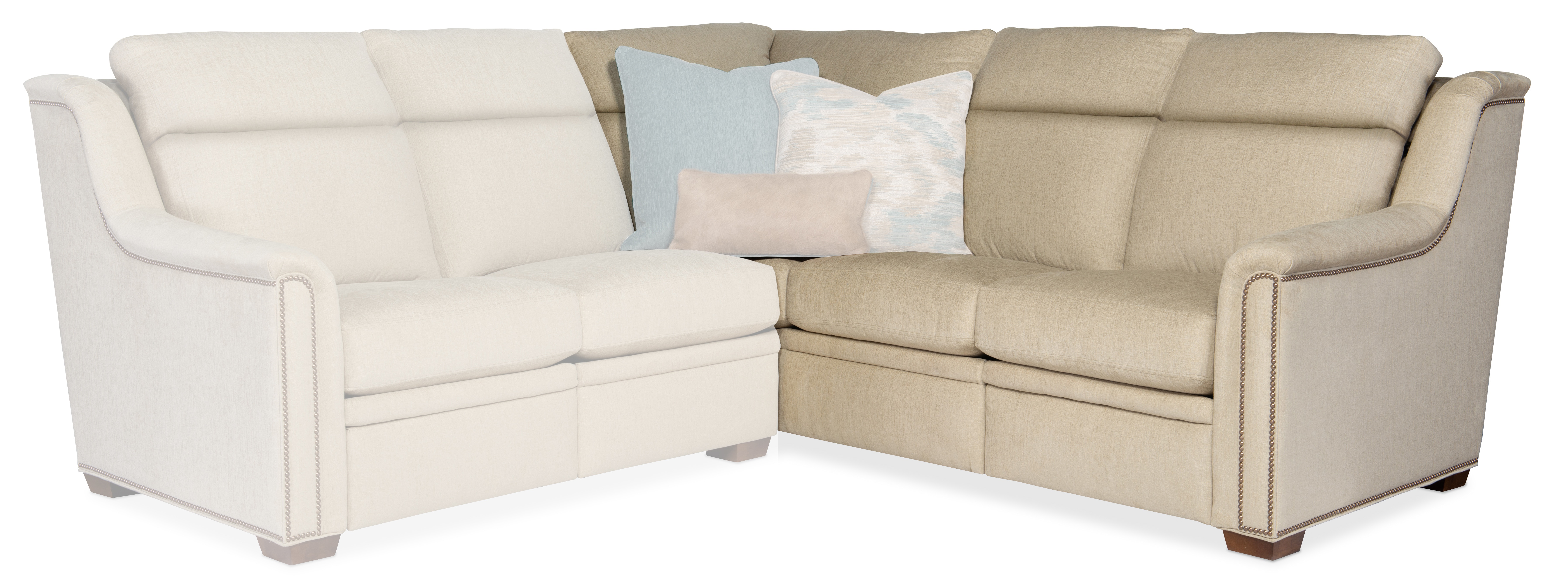 Bradington Young Raiden Right Side Facing Reclining Corner Return Sofa with Power Headrest - Two Piece Back 204-74-2