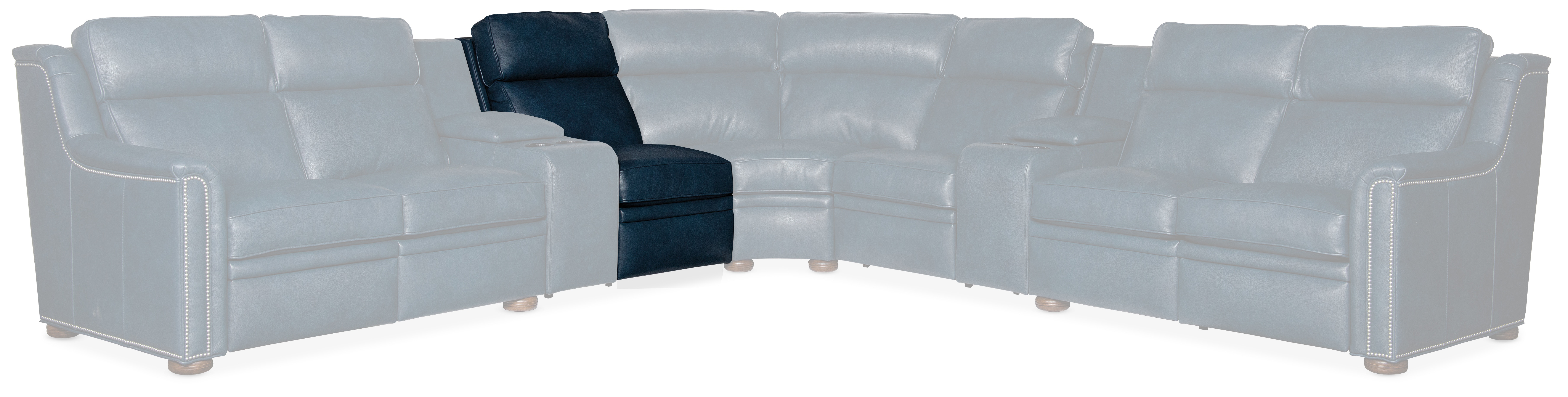 Bradington Young Raiden Armless Reclining Chair with Power Headrest - Two Piece Back 204-33-2
