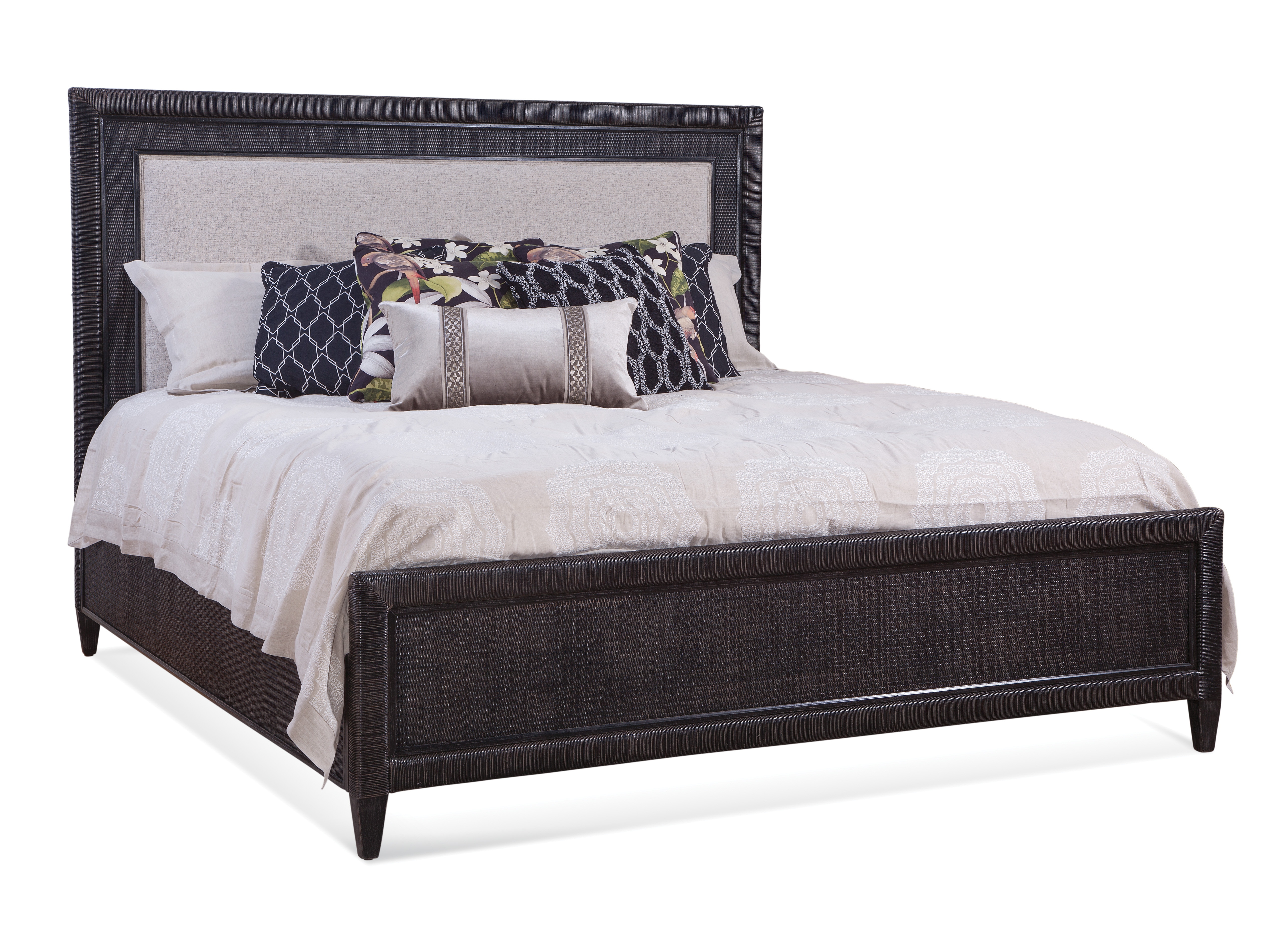 Braxton Culler Bedroom Sabal Bay King Rattan Bed with Fabric Insert 809126 Coastal Home Hilton