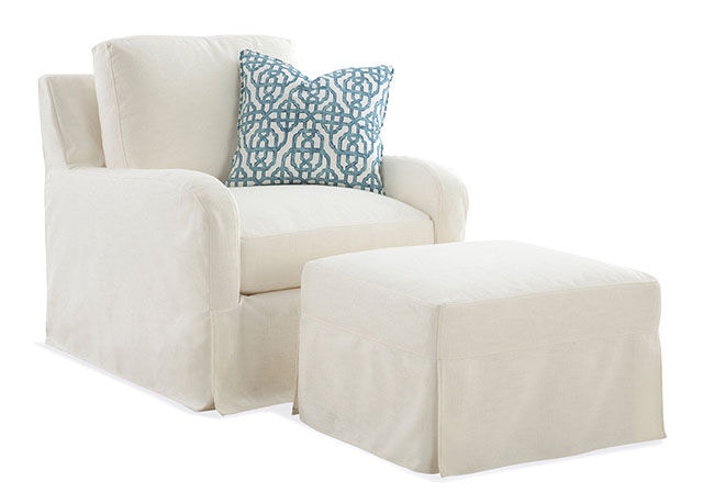 Braxton Culler Living Room Halsey Ottoman With Slipcover 5745