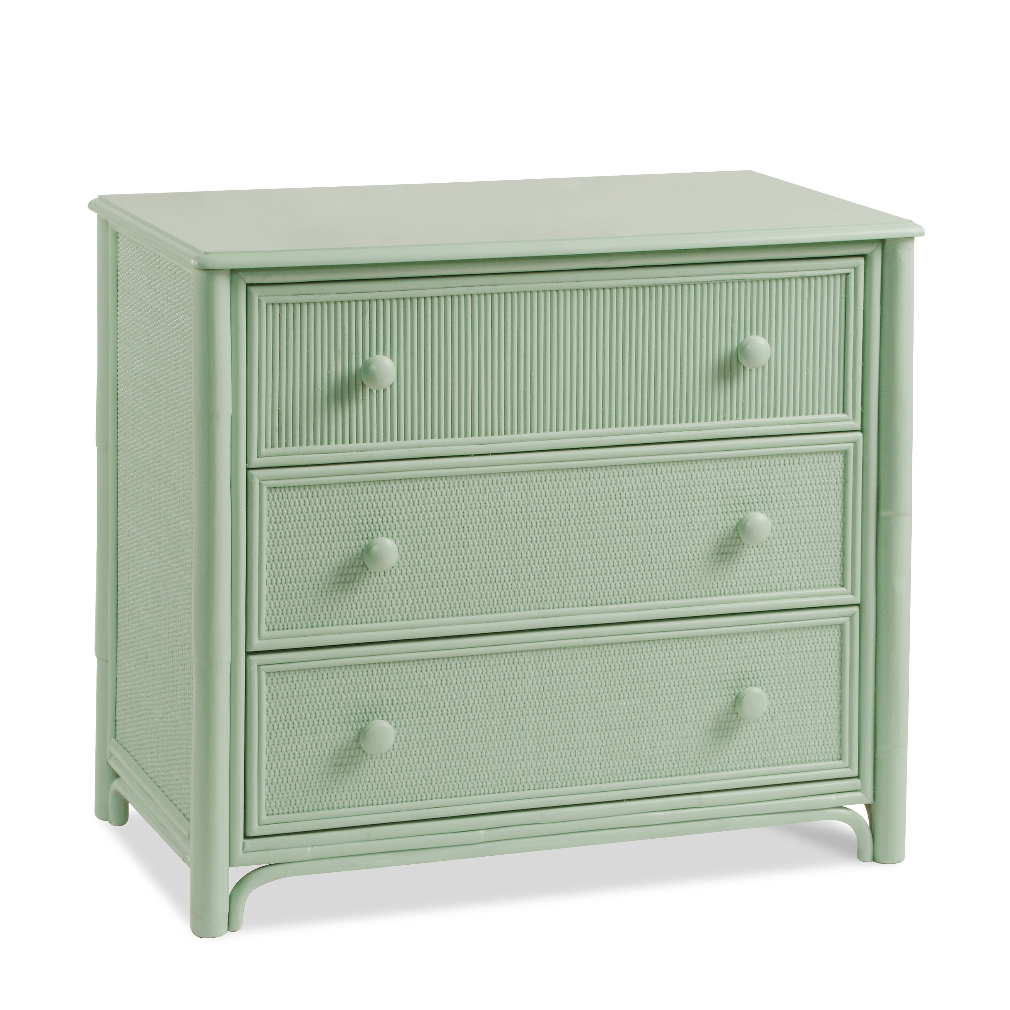 green emerald velvet dress Henley Scalloped Edge 3 Drawer Dresser, Sage Green main image 1