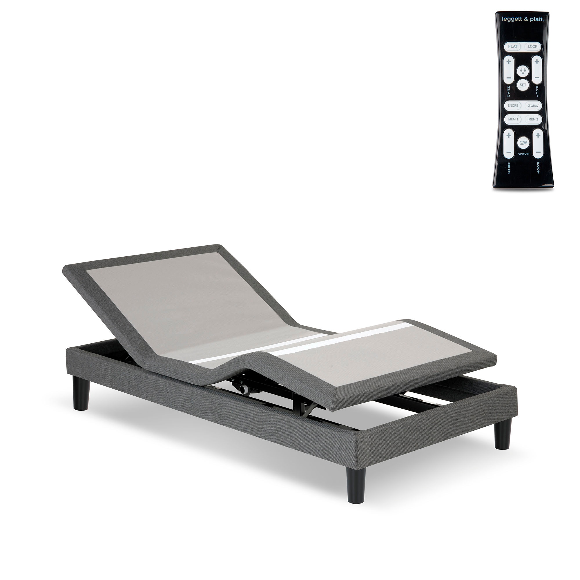 Leggett Platt Mattresses S Cape 2.0 Adjustable Furniture Style Bed Base with Wooden Legs and