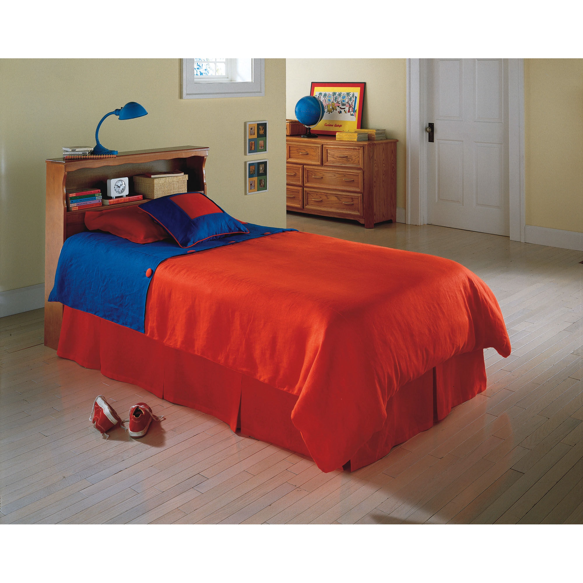 Leggett Platt Bedroom Barrister Wood Bookcase Headboard With Nightstand Top Surface And Retro