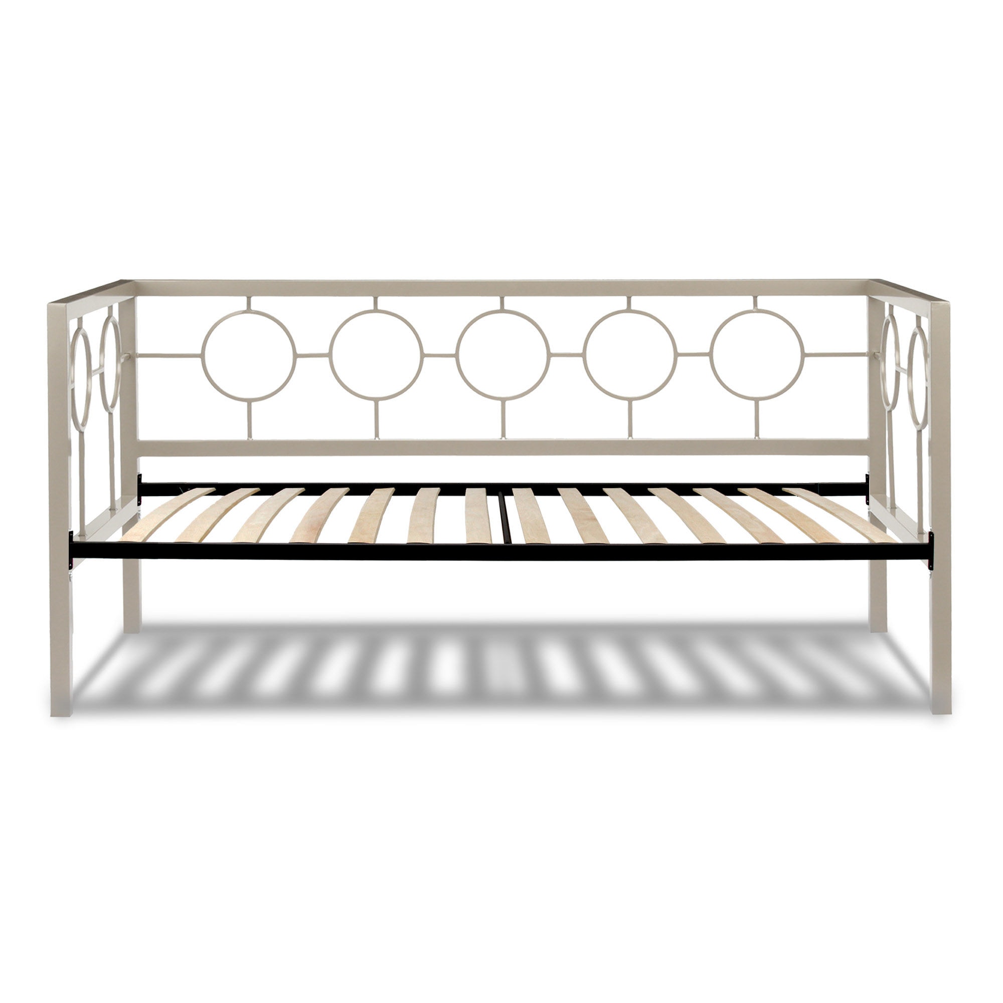 Leggett Platt Bedroom Astoria Complete Metal Daybed with Euro Top Spring Support Frame and Circle