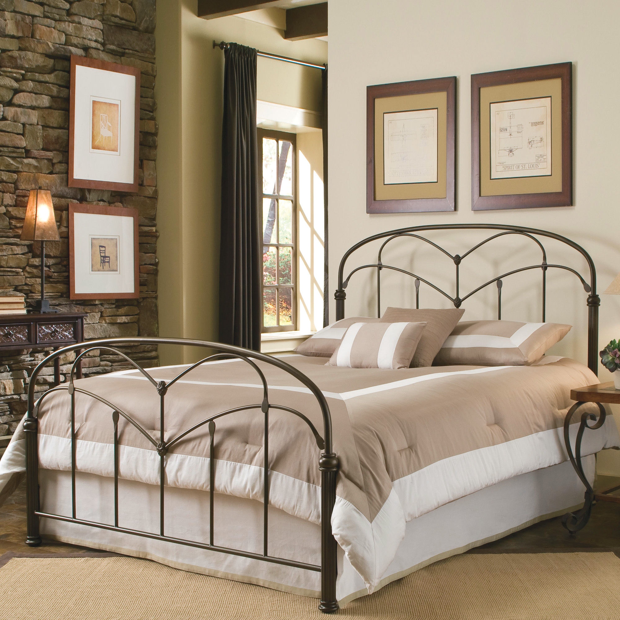 Wrought iron deals headboard and footboard