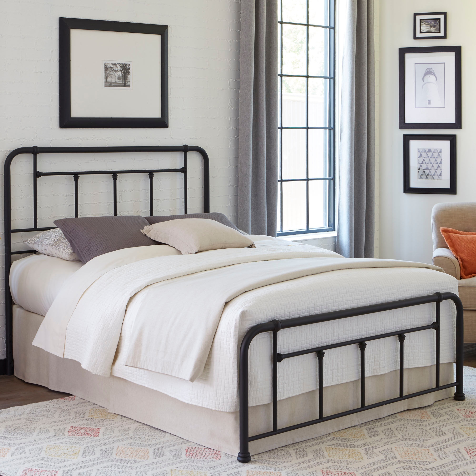 Leggett & Platt Bedroom Baldwin Complete Metal Bed And Steel Support ...