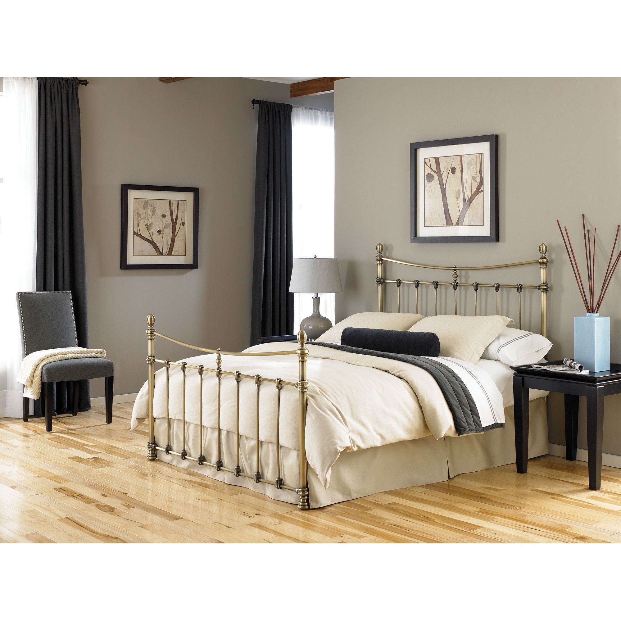 California king deals brass bed frame