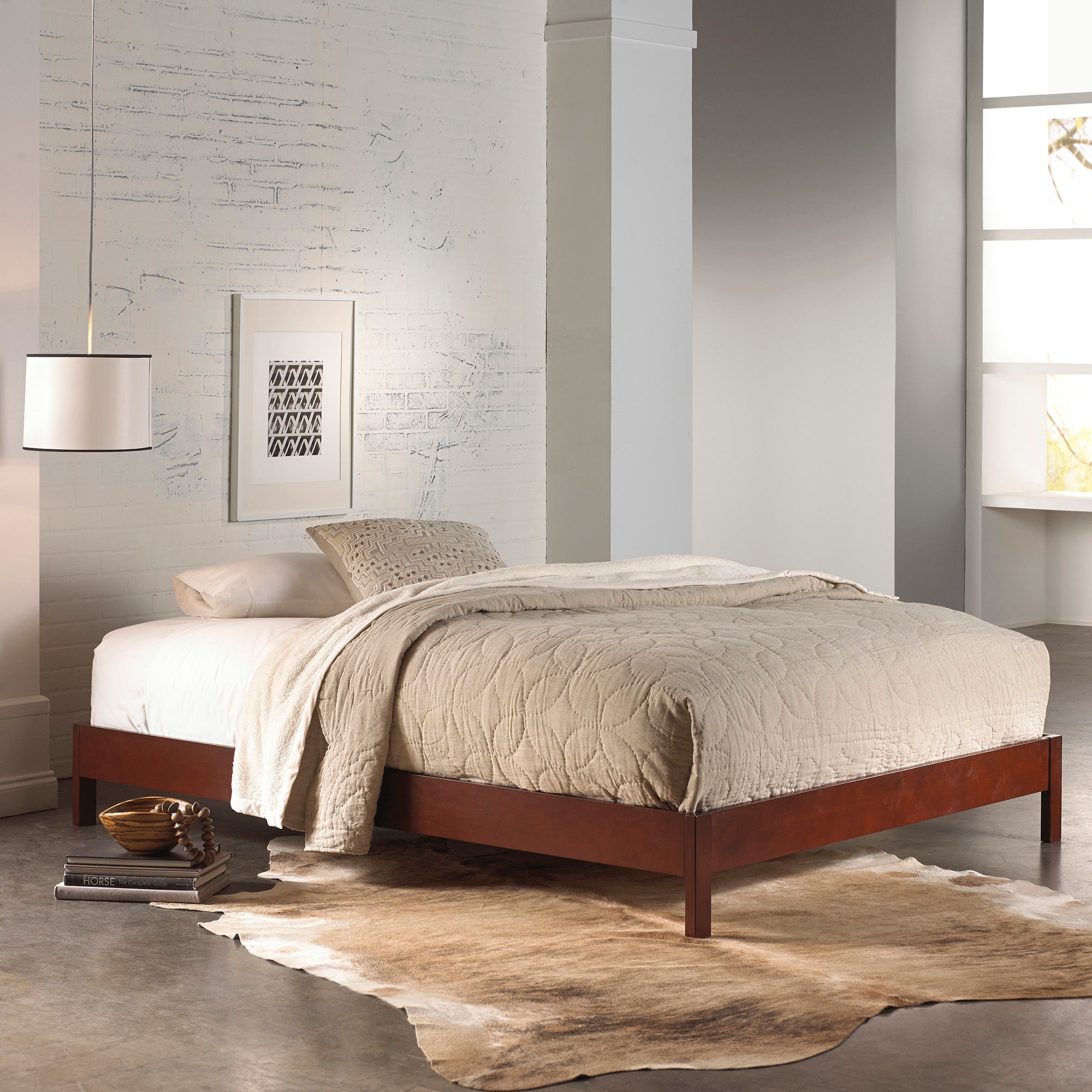 Wooden platform deals bed california king