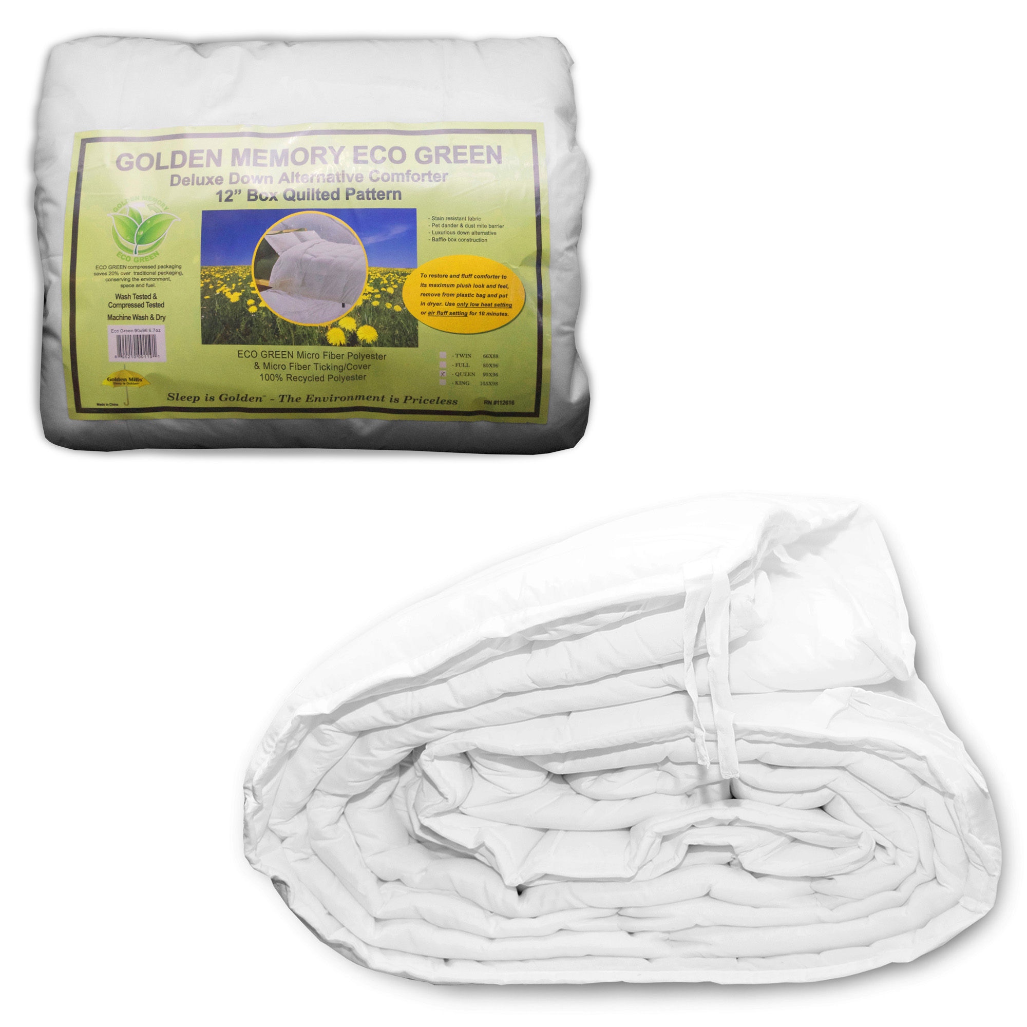 Leggett Platt Bedroom White Microfiber Comforter Insert For