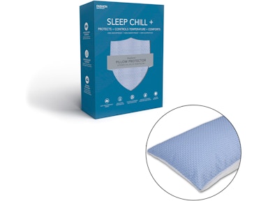 Fashion Bed Group Sleep Chill N/A Crystal Gel Pillow Protector with Cooling Fibers and Blue 3-D Fabric, Standard / Queen QD0470