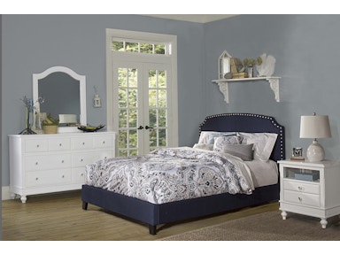 Hillsdale Furniture Lani Bed - Queen - Rails Included - Navy Linen 1116BQRNB