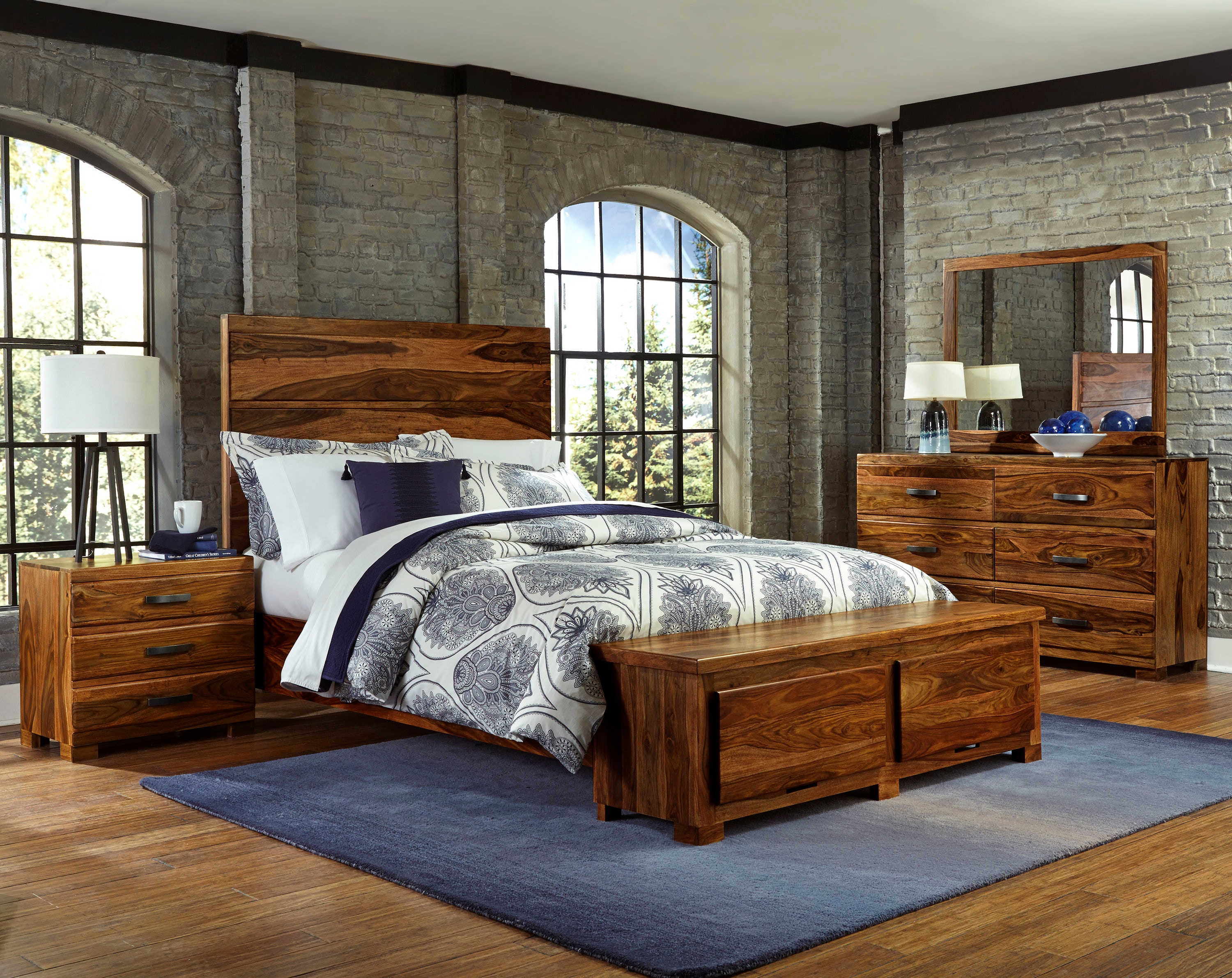 Natural wood deals queen bedroom set