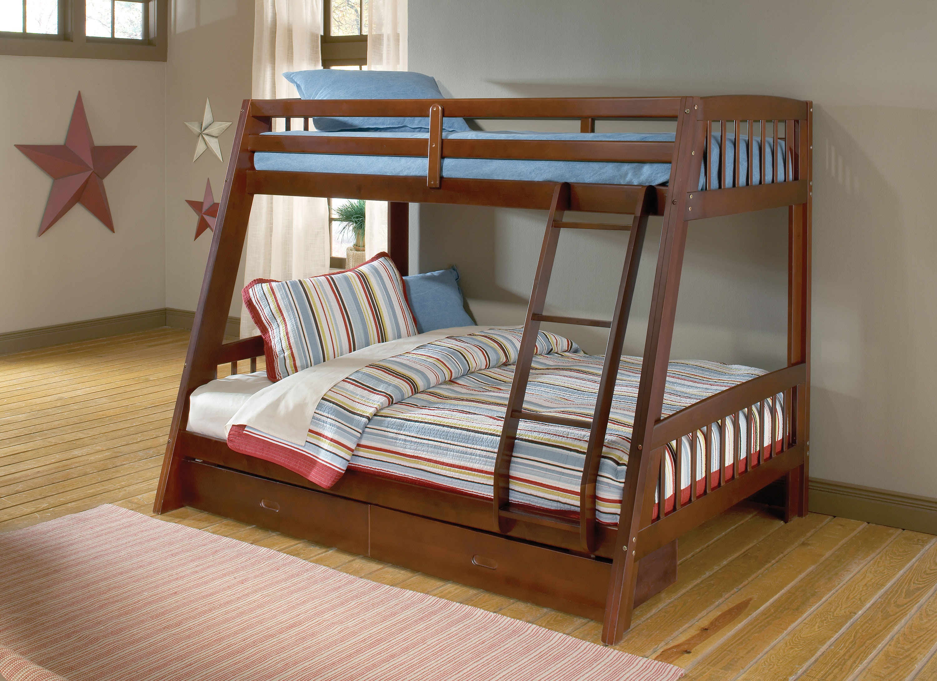 Двухъярусная двуспальная кровать для родителей