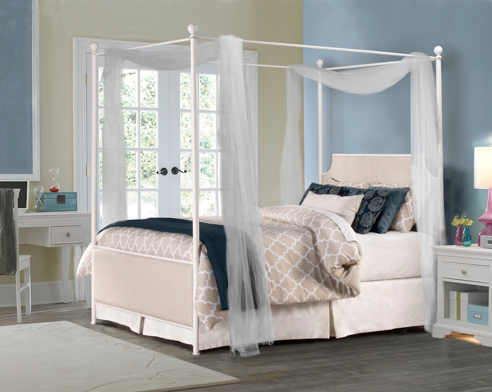 Hillsdale Furniture Bedroom Mcarthur Canopy Bed Set Off White Finish Queen Bed Frame Not White Canopy Bed Frame Queen