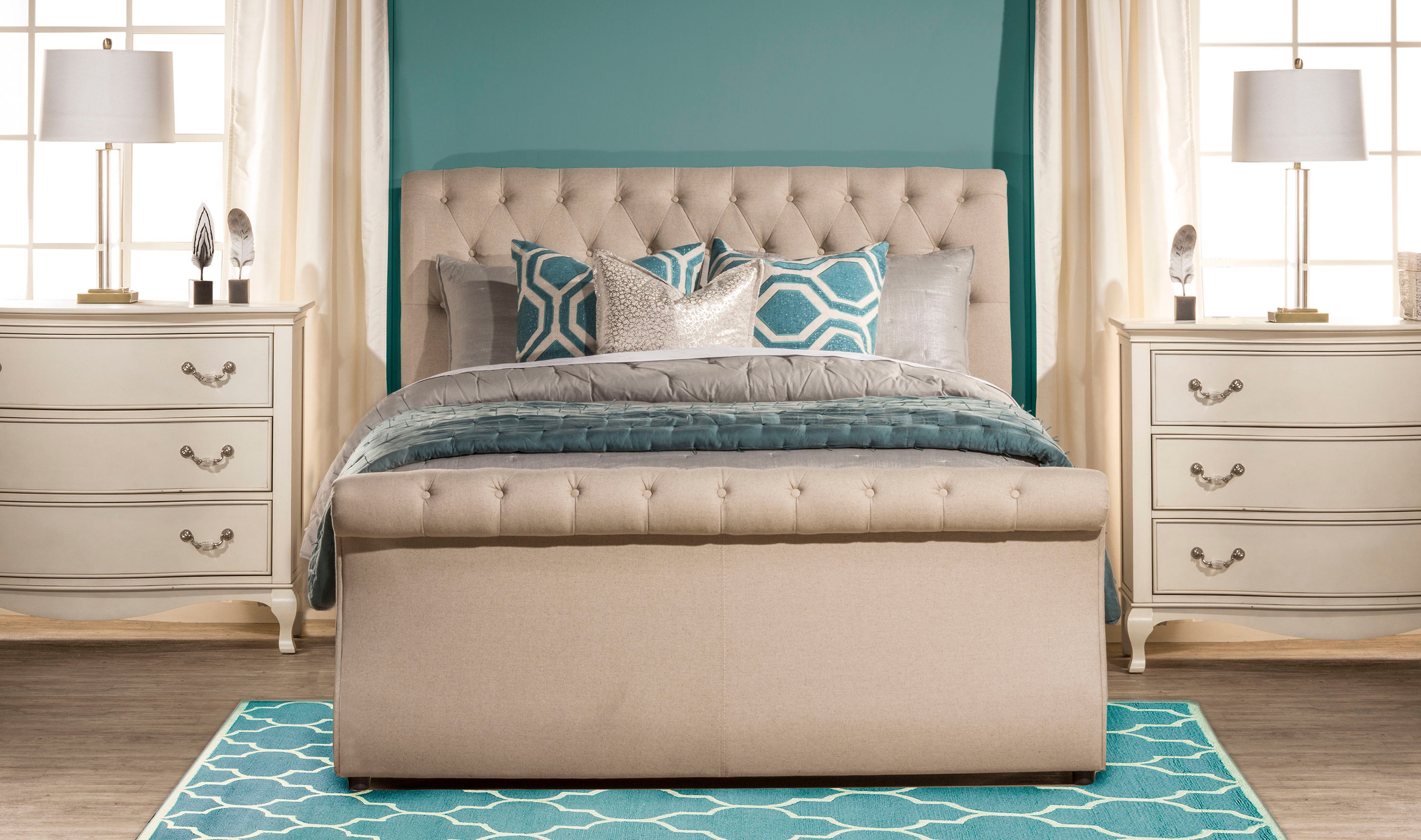 Hillsdale Furniture Bedroom Hunter Bed Set - Queen - Rails ...